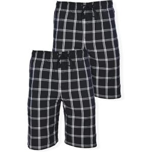 Hanes mens 2-pack Woven Pajama Short(Black/Black)