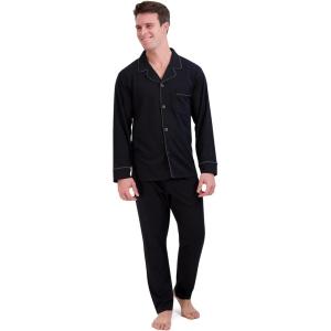 Hanes mens Lsss With Piping(Black Beauty)