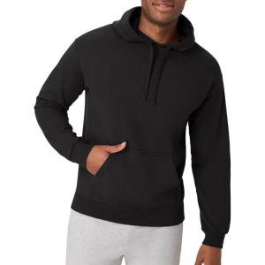 Hanes mens Originals Fleece Hoodie, Garment Dyed Hooded Sweatshirt, Unisex Fleece Pullover(Black)