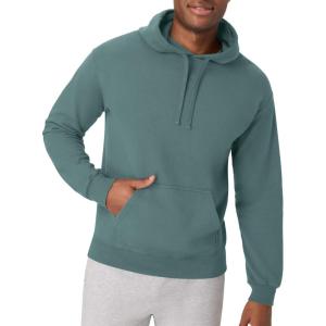 Hanes mens Originals Fleece Hoodie, Garment Dyed Hooded Sweatshirt, Unisex Fleece Pullover(Cypress Green)