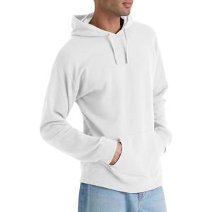 Hanes mens Originals Fleece Hoodie, Garment Dyed Hooded Sweatshirt, Unisex Fleece Pullover(White)