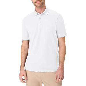 Hanes mens X-temp Performance Polo, Cotton Blend Sport Shirt for Men With Odor Control(White)