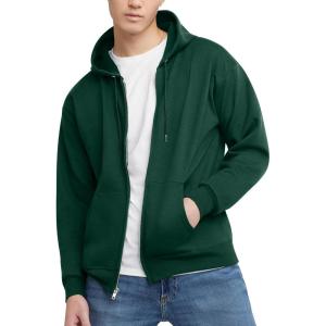 Hanes mens Zip-up Hoodie, Ecosmart Fleece Full-zip Hoodie for Men, Hooded Sweatshirt(Deep Forest)