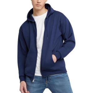 Hanes mens Zip-up Hoodie, Ecosmart Fleece Full-zip Hoodie for Men, Hooded Sweatshirt(Navy)