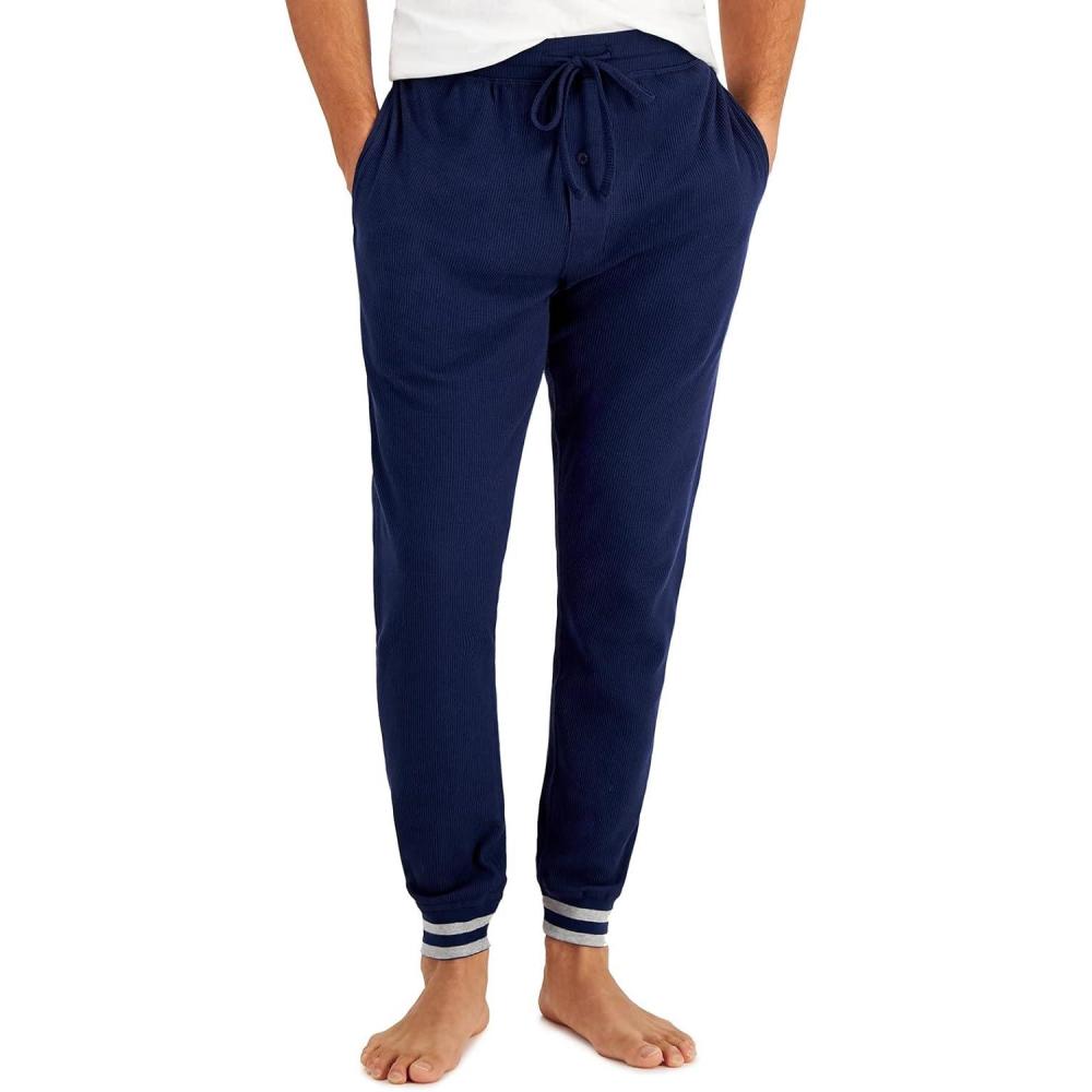 imageHanes Hanes Mens Waffle Knit Jogger Pant SleepwearNavy