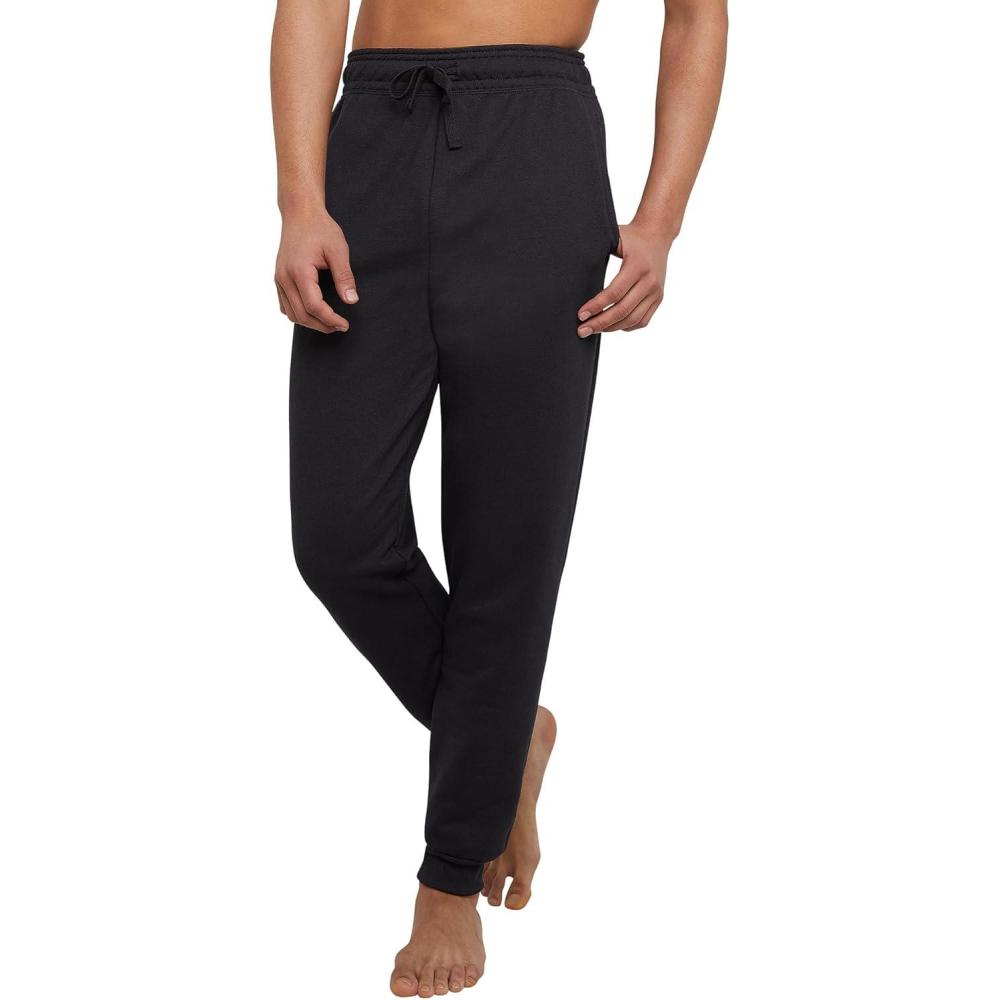 imageHanes Mens Joggers EcoSmart Fleece Sweatpants for Men Mens Lounge Pants 305Black