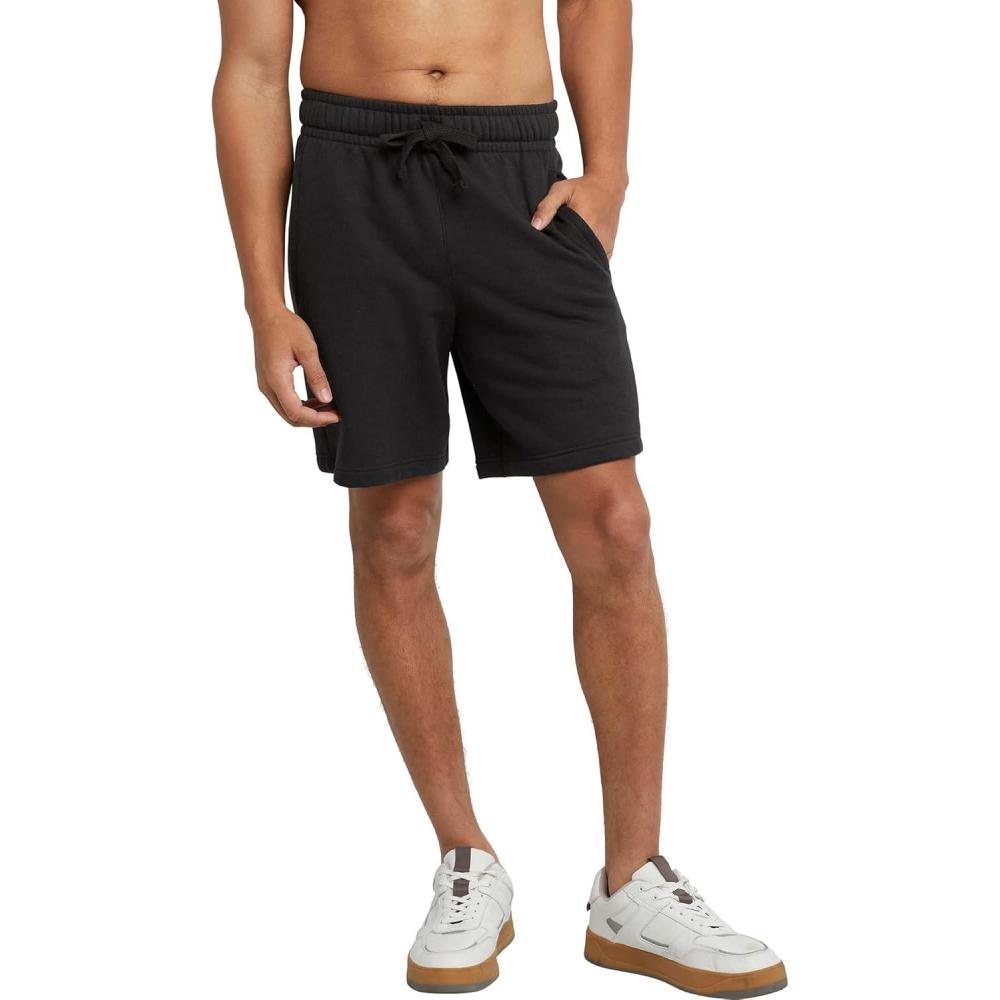 imageHanes Mens Originals Sweat Shorts Midweight Fleece Shorts with Pockets 8Black