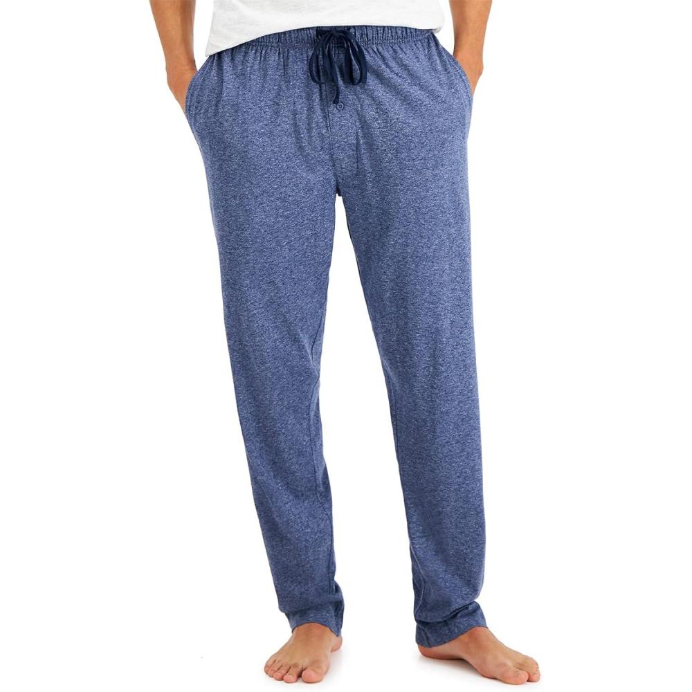 imageHanes Mens XTemp Jersey Cotton Sleep Pajama Lounge Pants with Pockets Pj Bottoms Extended SizesDenim