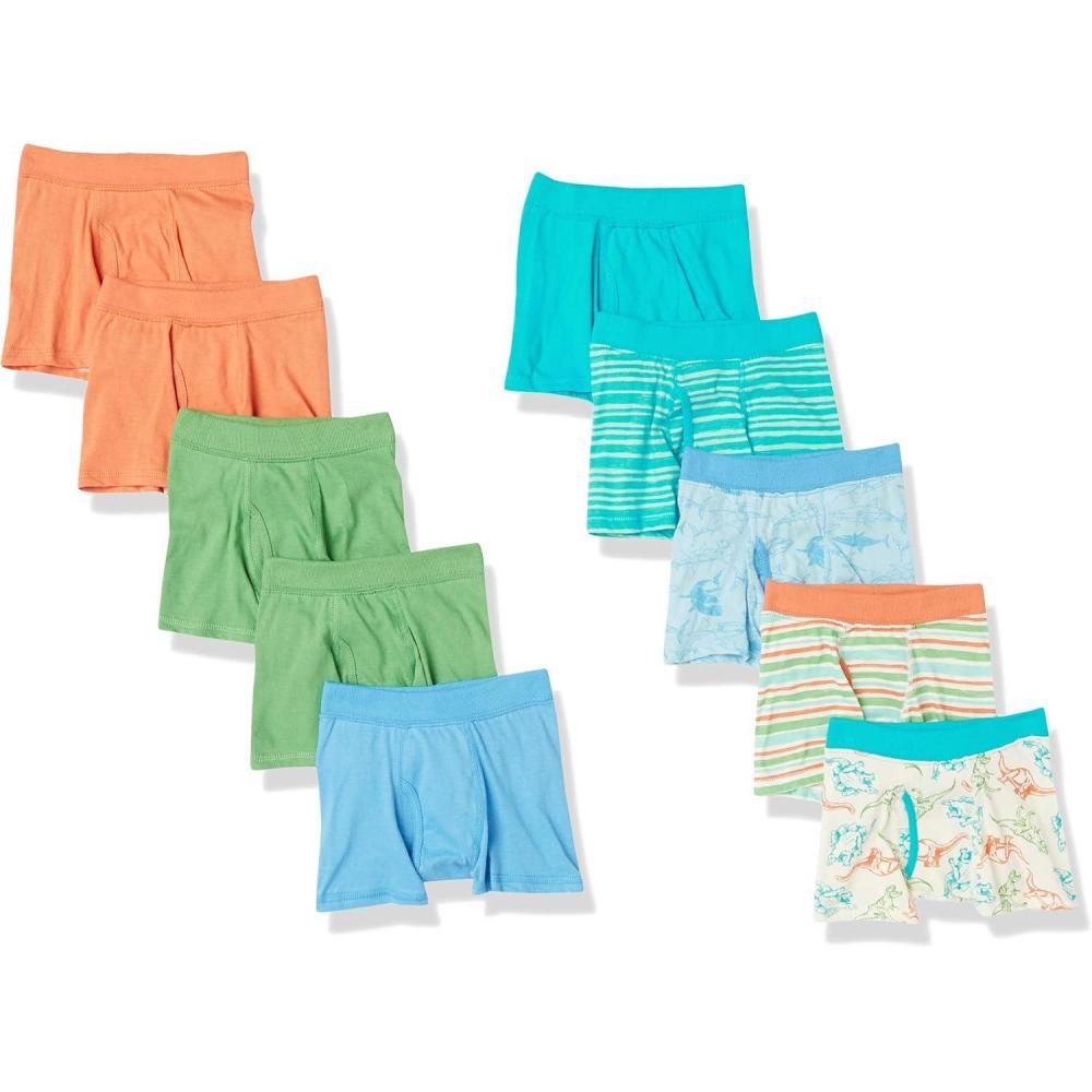 imageHanes Toddler Boys Organic Cotton Underwear Pure Comfort 100 Cotton Boxer Briefs Available 10 amp 7 PackBoxer Briefs  Assorted  10 Pack