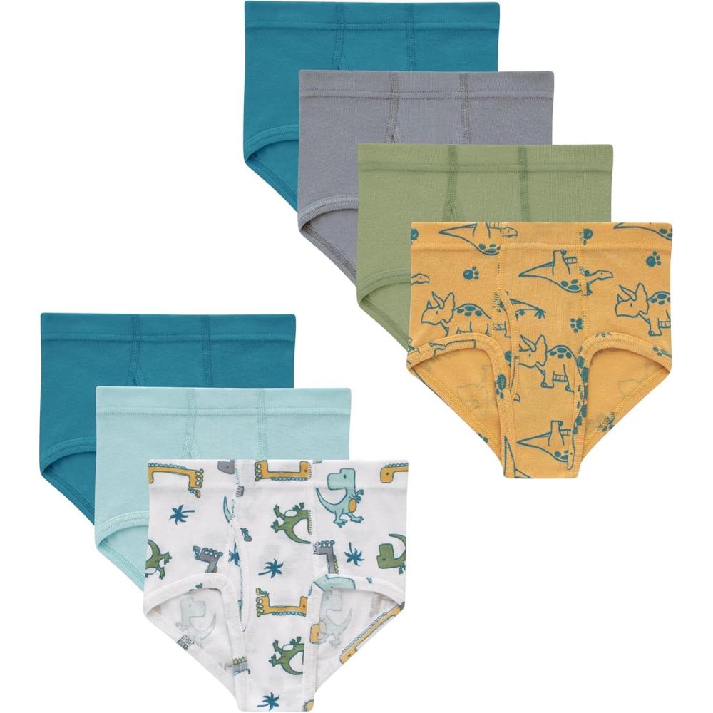 imageHanes Toddler Boys Organic Cotton Underwear Pure Comfort 100 Cotton Boxer Briefs Available 10 amp 7 PackGreen  White  Gold  Seafoam