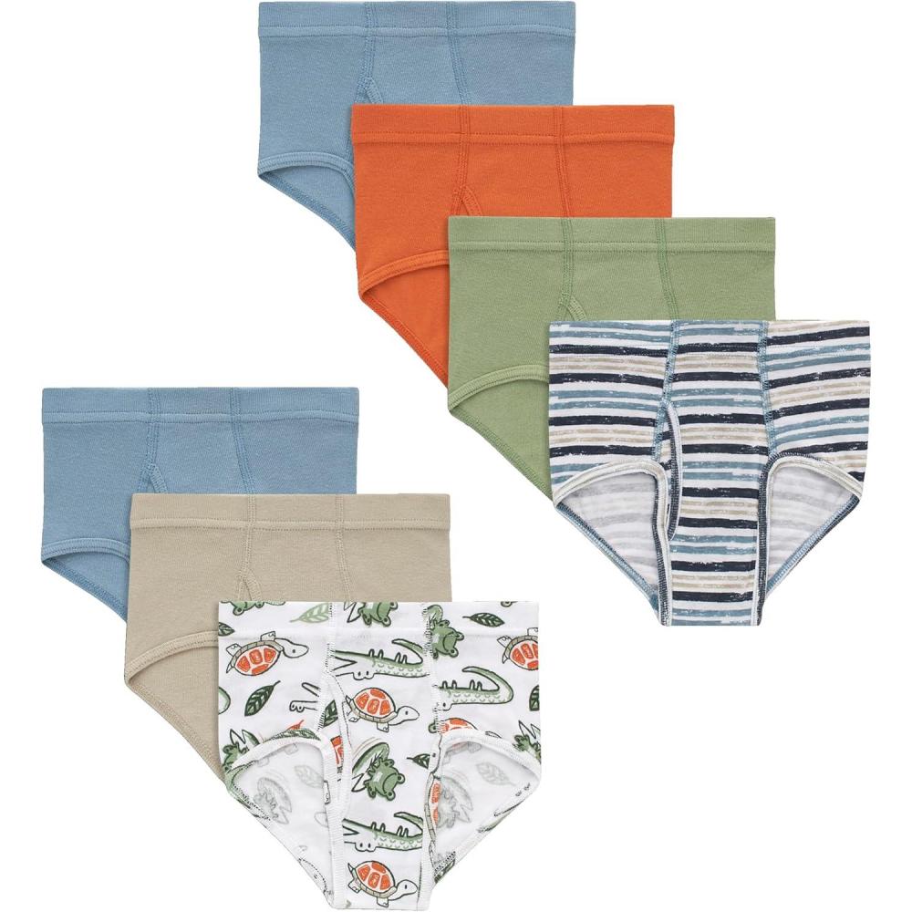 imageHanes Toddler Boys Organic Cotton Underwear Pure Comfort 100 Cotton Boxer Briefs Available 10 amp 7 PackTan  White  Blue  Green  Beige