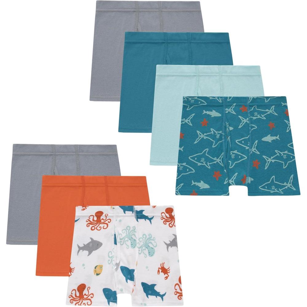 imageHanes Toddler Boys Organic Cotton Underwear Pure Comfort 100 Cotton Boxer Briefs Available 10 amp 7 PackTan  White  Seafoam