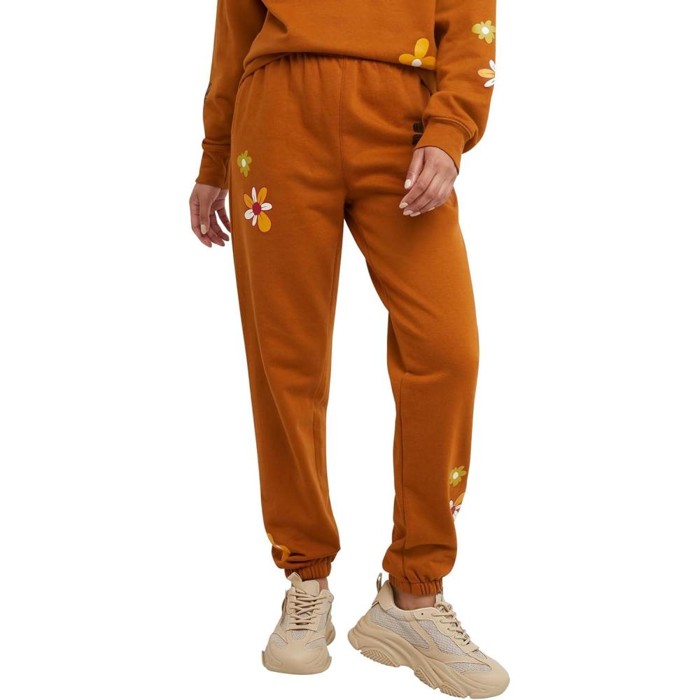 imageHanes Womens Originals Midweight Fleece Joggers Sweatpants with Pockets Place Flowers 30 PlusAllgood Gold