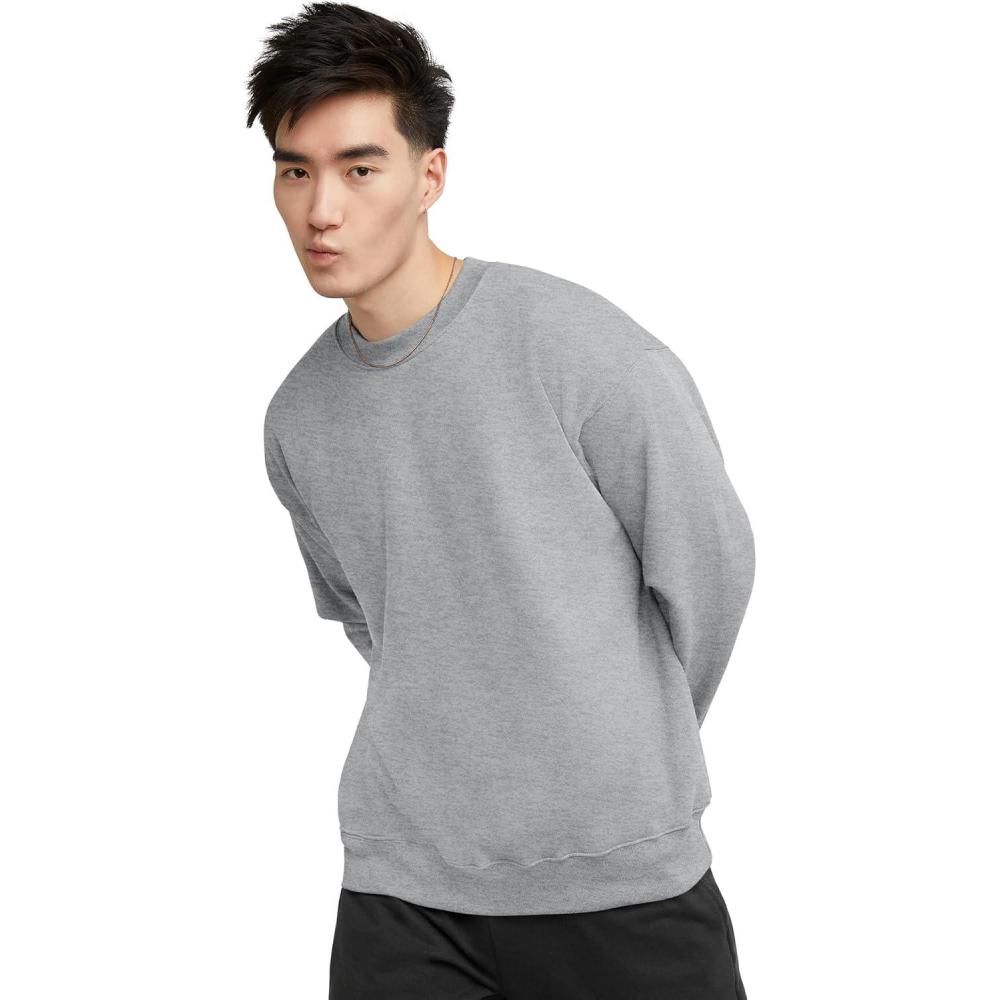 imageHanes mens Ultimate Sweatshirt Heavyweight Fleece Sweatshirt Crewneck Pullover for MenAsh