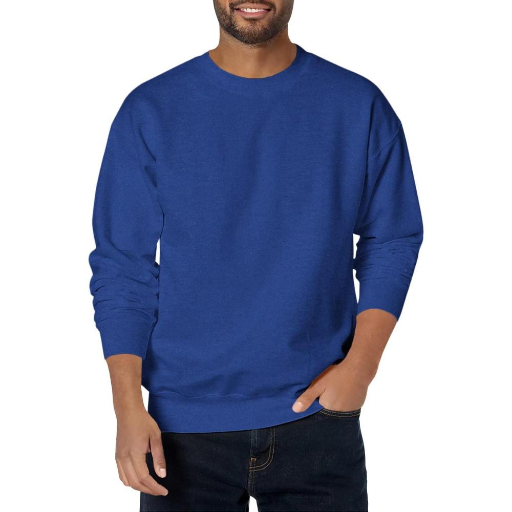 imageHanes mens Ultimate Sweatshirt Heavyweight Fleece Sweatshirt Crewneck Pullover for MenDeep Royal