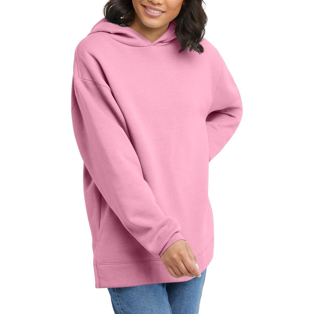 imageHanes womens Ecosmart Fleece Hoodie Midweight Sweatshirt for Women Kanga PocketSpirited Pink