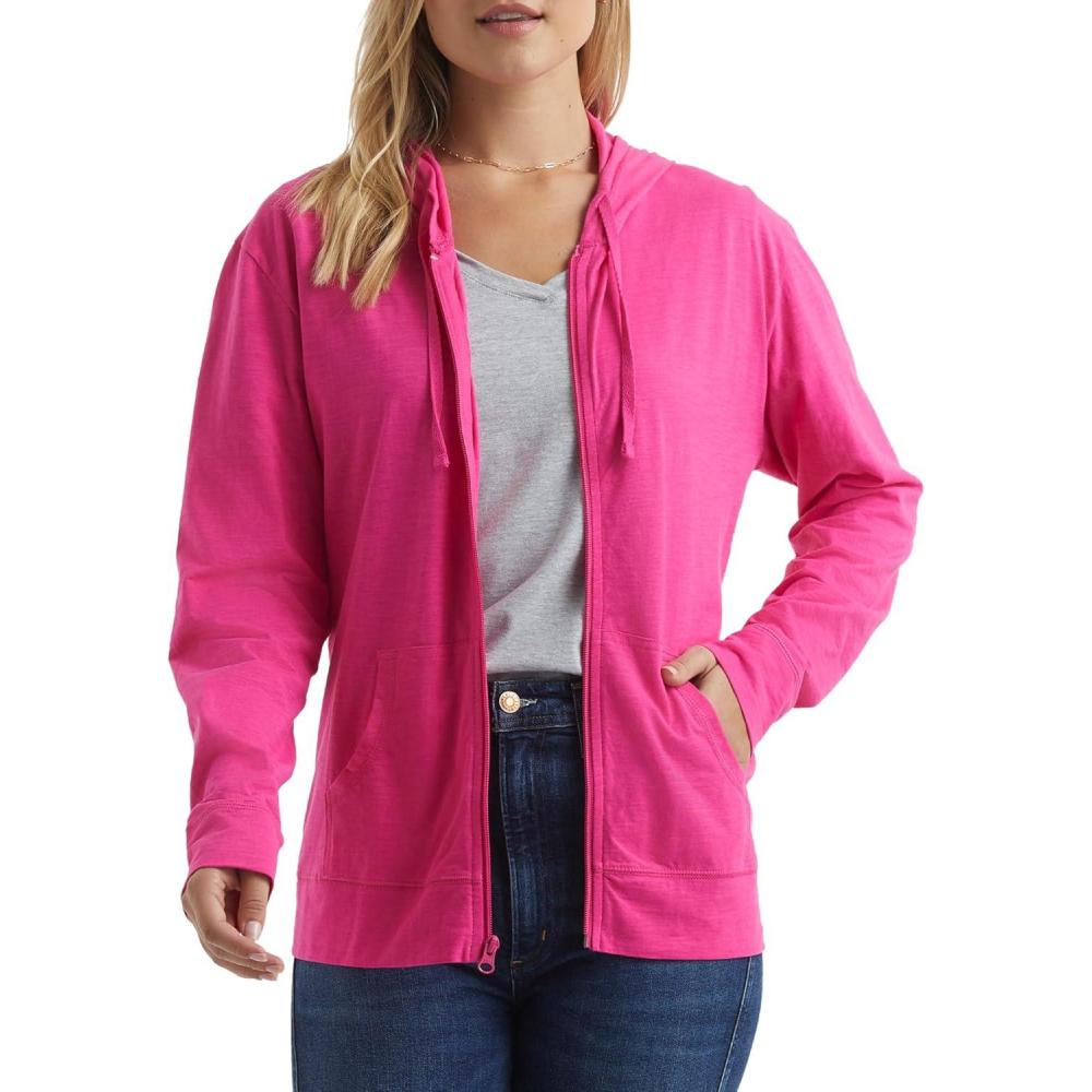 imageHanes womens Slub Knit Fullzip Hoodie Textured Cotton Zipup Tshirt Hoodie for WomenAmaranth