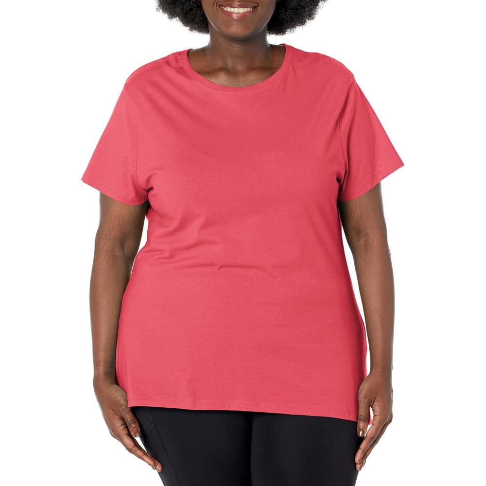 imageJUST My Size Womens PlusSize Short Sleeve Crew Neck TeeBriny Pink