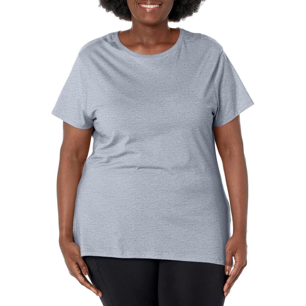 imageJUST My Size Womens PlusSize Short Sleeve Crew Neck TeeLight Steel