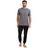 imageHanes Mens Terry Cloth Jogger Pajama Set Short Sleeve TShirt and Sleep Pants with PocketsPoppy SeedBlack