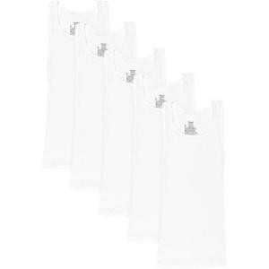 Hanes Boys’ Ecosmart Cotton Tank Undershirt 5-Pack(White)