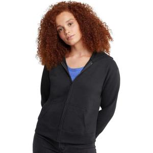 Hanes, Ecosmart Fleece Full Hoodie, Zip-up Hooded Sweatshirt for Women(Ebony)