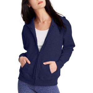 Hanes, Ecosmart Fleece Full Hoodie, Zip-up Hooded Sweatshirt for Women(Navy)
