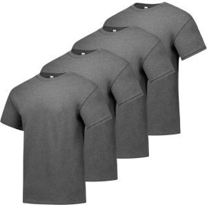 Hanes Men’s ComfortSoft T-Shirt (Pack of 4)(Charcoal Heather – 4 Pack)