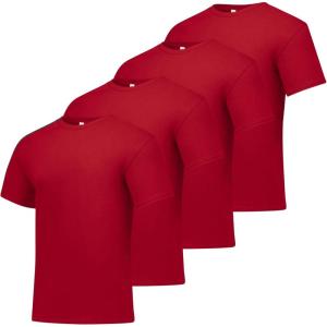 Hanes Men’s ComfortSoft T-Shirt (Pack of 4)(Deep Red – 4 Pack)