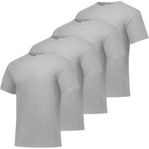 Hanes Men’s ComfortSoft T-Shirt (Pack of 4)(Light Steel – 4 Pack)