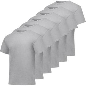 Hanes Men’s ComfortSoft T-Shirt (Pack of 4)(Light Steel – 6 Pack)