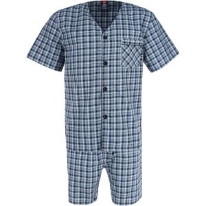 Hanes Men’s Pajamas Set, Button Down Sleepwear, 2 Piece Short Sleeve Pjs, Pijama de Dos Piezas para Hombre(Blackgrey)