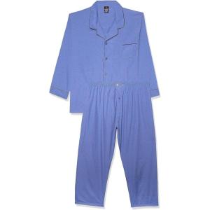 Hanes Men’s Woven Plain-Weave Pajama Set(Blue)