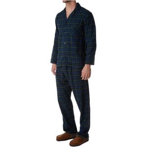 Hanes Men’s Woven Plain-Weave Pajama Set(Green)