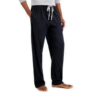 Hanes Men’s X-Temp Jersey Cotton Sleep Pajama Lounge Pants with Pockets, Pj Bottoms, Extended Sizes(Midnight Black)