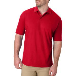 Hanes Men’s X-Temp Short Sleeve Polo Shirt, Midweight Men’s Shirt(Deep Red)