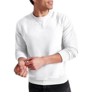 Hanes Originals Men’s French Terry Sweatshirt, Tri-Blend Crewneck Sweatshirt for Men(White)
