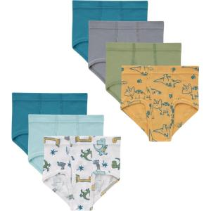 Hanes Toddler Boys’ Organic Cotton Underwear, Pure Comfort 100% Cotton Boxer Briefs Available, 10 & 7 Pack(Green  White  Gold  Seafoam)