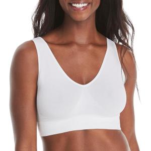 Hanes Women’s Cozy Wireless Bra, Full-Coverage Pullover Bra, Seamless T-Shirt Bra(White)