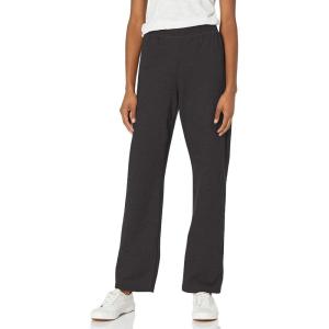Hanes Women’s EcoSmart Open Bottom Leg Sweatpants,Ebony,Medium