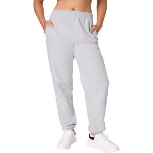 Hanes Womens Originals Midweight Fleece Joggers, Sweatpants with Pockets, Place Flowers, 30″, Plus(Light Steel)