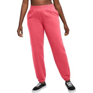 Hanes Womens Originals Midweight Fleece Joggers, Sweatpants with Pockets, Place Flowers, 30″, Plus(Pinky Peach)