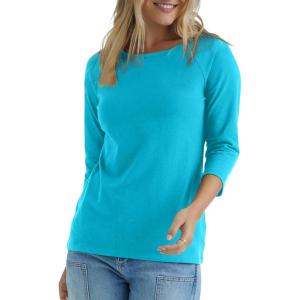 Hanes Women’s Raglan Sleeve Stretch Cotton Crewneck Tee(Flying Turquoise)