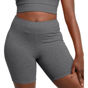 Hanes Women’s Stretch Jersey Bike Shorts, Women’s Cotton Sports Shorts, 7″ Inseam(Charcoal Heather)