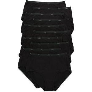 Hanes Women’s Underwear Briefs Pack, 10-Pack, Cotton Panties for Women, Moisture-Wicking, Full Coverage(10-pack Black (Brief))