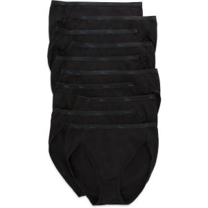 Hanes Women’s Underwear Briefs Pack, 10-Pack, Cotton Panties for Women, Moisture-Wicking, Full Coverage(All Black)