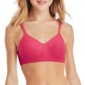 Hanes Women’s X-Temp Wireless Bra, Cooling Mesh T-Shirt Bra, ComfortFlex Fit Wirefree Bra(Red Stone Heather)