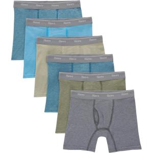 Hanes boys Originals Boxer Briefs, Stretch Cotton Underwear, Assorted, 6-pack(Tan/Blue Oasis/Cargo Olive/Grey – 6 Pack)
