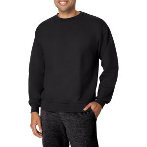 Hanes mens Ultimate Sweatshirt, Heavyweight Fleece Sweatshirt, Crewneck Pullover for Men(Black)