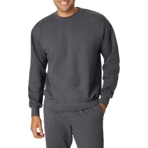 Hanes mens Ultimate Sweatshirt, Heavyweight Fleece Sweatshirt, Crewneck Pullover for Men(Charcoal Heather)